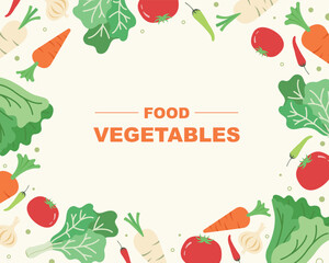 Frame of vegetables, Vegetables design template. Organic Food.