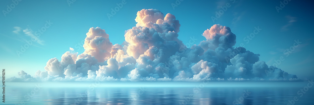 Poster cloud computing background: empty canvas & copy space