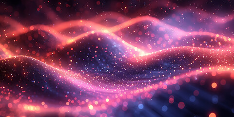 Obraz premium Stylized Big Data Landscape - Vibrant Abstract Illustration