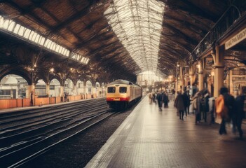 Obraz premium railway retro station