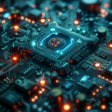 Cyber Security Blueprint: Abstract Blue-Green Background