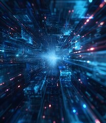 Obraz premium Binary code tunnel
