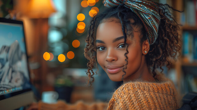 African Teenager Learning Online - Virtual Classroom