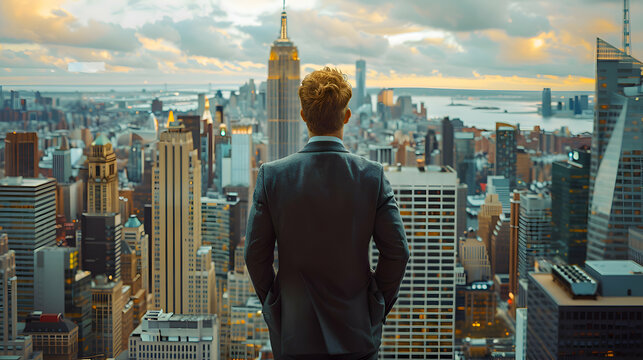 Leadership Development: An American business leader in New York developing leadership skills 