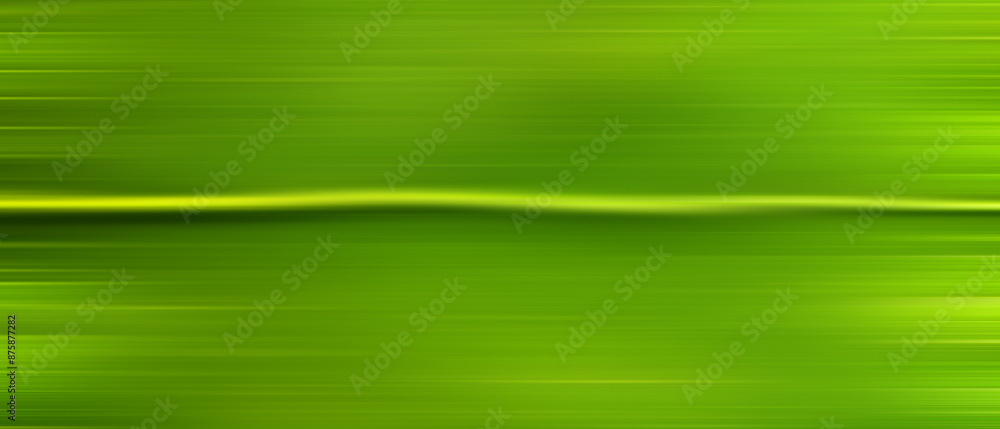 Poster abstract green background with horizontal motion blur and gradient effect, blurred noise, and grainy