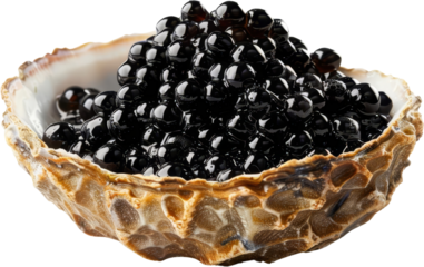 Black caviar in a shell.