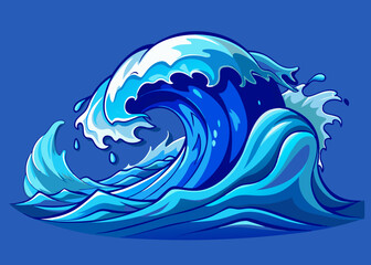 Anime Style Blue Water Wave