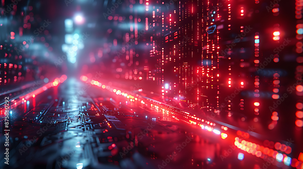 Poster Cybersecurity Alert: Realistic Image of Hacking & Vulnerability