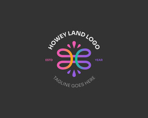 Abstract colorful modern initial letter h logo