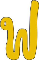 Cute Thai Alphabet Bold Doodle