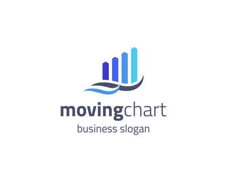Abstract growing finance waves logo