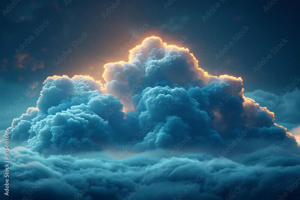 Aufkleber cloud computing concept with abstract banner