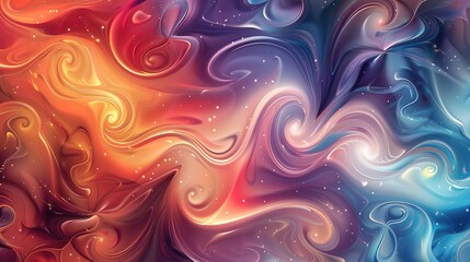 Fototapeta premium Dynamic, colorful background with swirling, abstract shapes and patterns