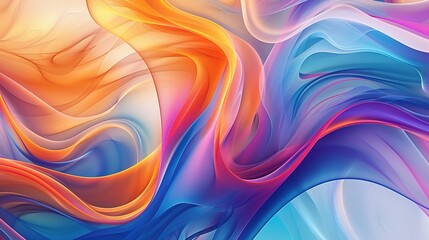 Obraz premium Vibrant, abstract design with flowing curves and vivid, contrasting colors 