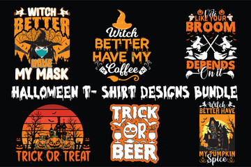 Halloween T shirt designs bundle 