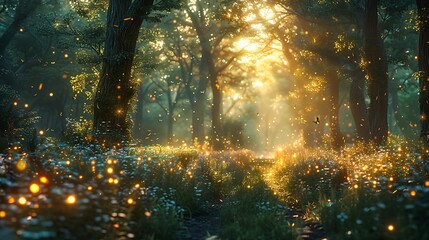 sun shining through the trees
