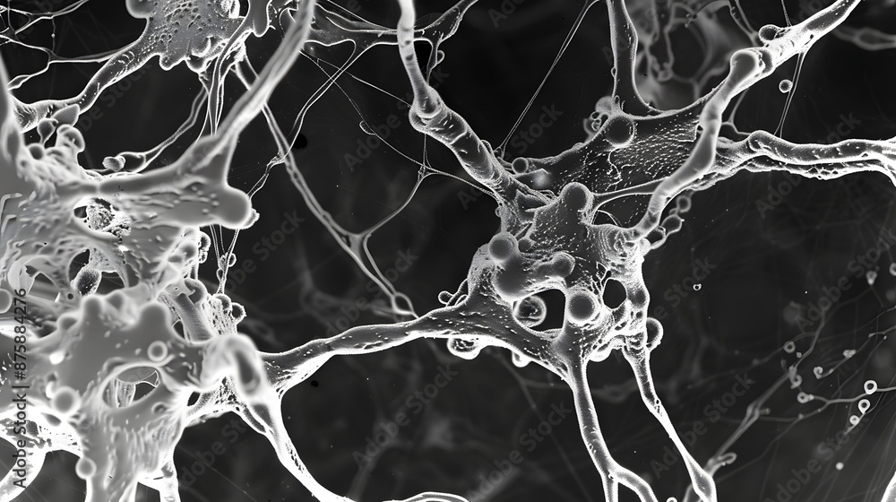 Poster a transmission electron microscopy image displaying the dynamic crosslinking between actin and spect