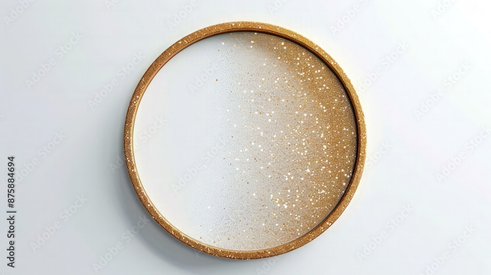 Poster an elegant background with a golden glitter circle on a soft blush pink background. the circle shoul