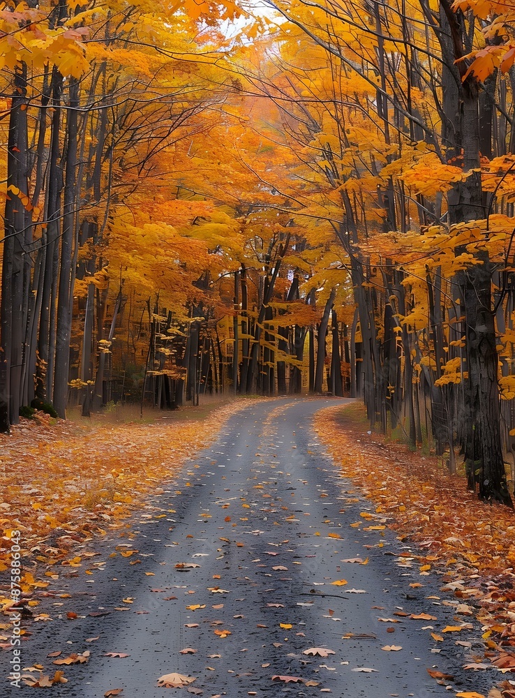 Canvas Prints Fall Foliage Path in the Woods