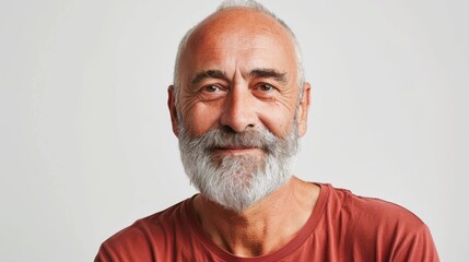 Obraz premium Portrait of a Bearded Senior Man with a Gentle Smile
