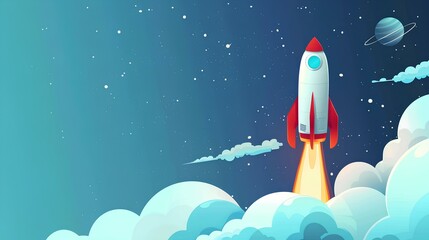 Fototapeta premium background rocket 