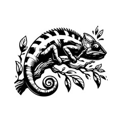 chameleon logo design template. vector illustration
