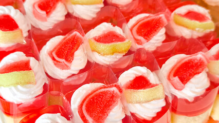 Jam cake topped with jelly