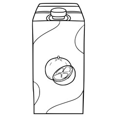 orange juice box illustration hand drawn outline vector