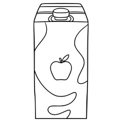 apple juice box illustration hand drawn outline vector