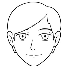 man's face illustration hand drawn outline vector