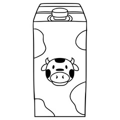 milk box illustration hand drawn outline vector