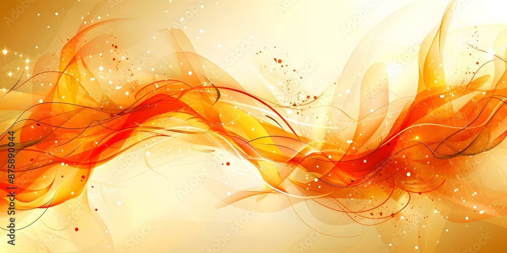 Sticker Orange Abstract Wavy Background