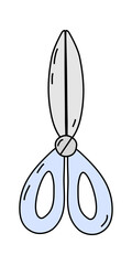 Kitchen scissors icon symbol template, doodle style vector