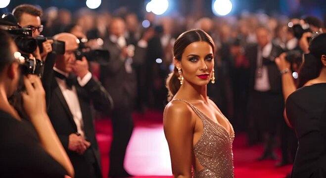 Famous woman on the red carpet.
