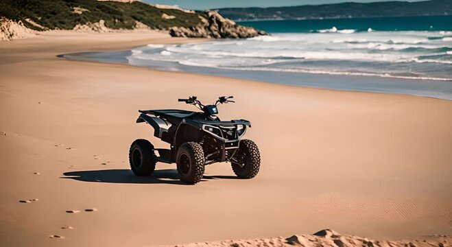 Police quad on the beach.