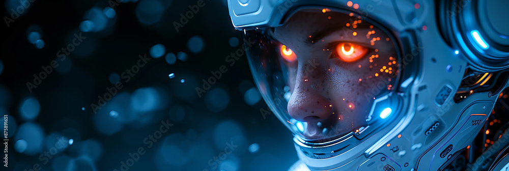 Poster stylish robotic background with abstract canvas