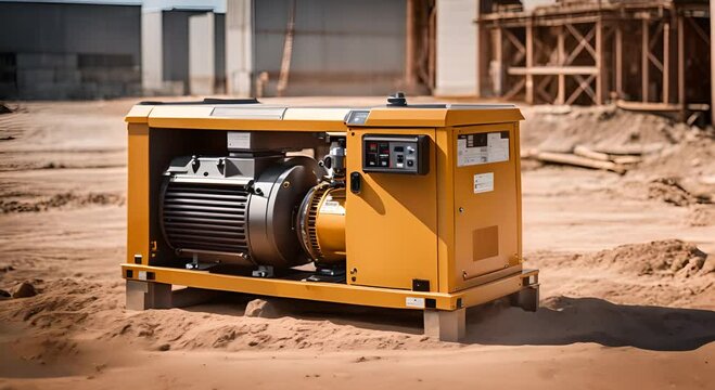 Electric generator at a construction site.