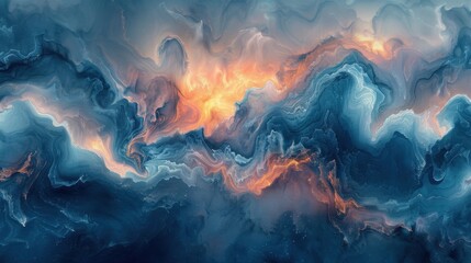 Fototapeta premium Abstract background featuring flowing watercolor washes