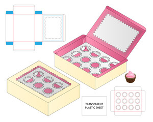 Box packaging die cut template design. 3d mock-up