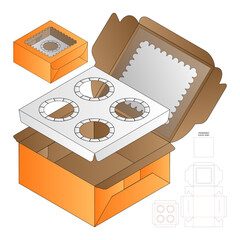 Box packaging die cut template design. 3d mock-up