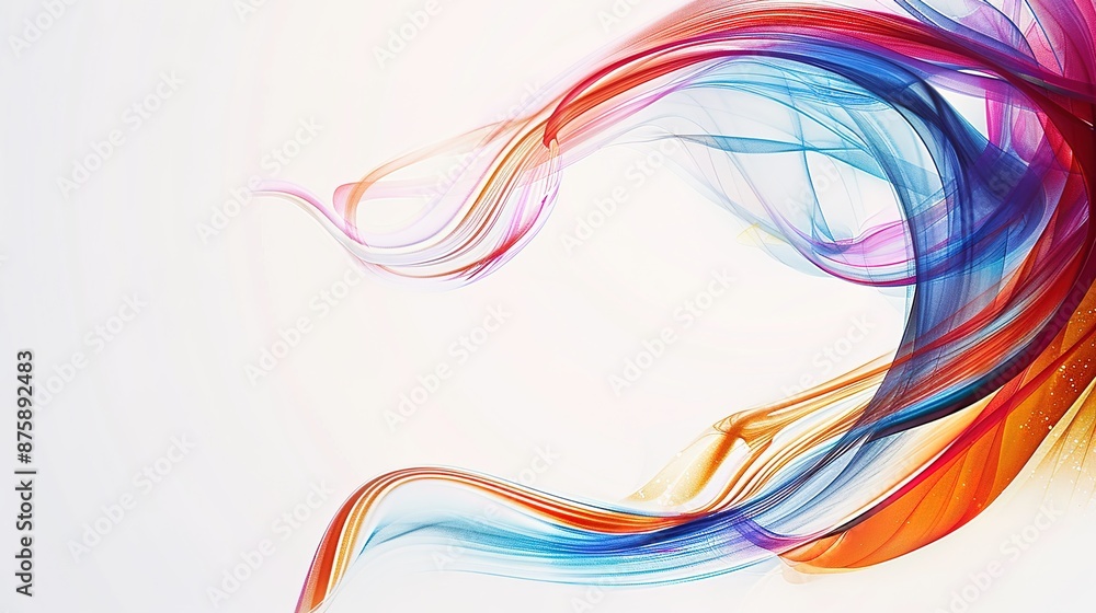 Poster energetic swirling lines on blank canvas background with copy space for text - abstract artistic con