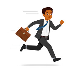 man employee run because of deadline time