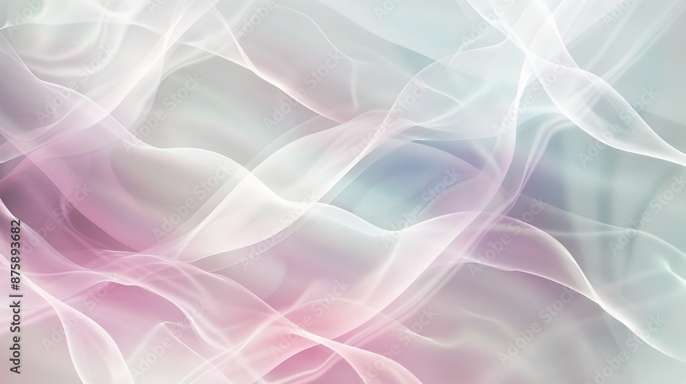 Poster serene gradient background with elegant flowing lines in soft pastel colors