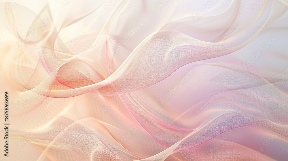 Poster serene gradient background with elegant flowing lines in soft hues