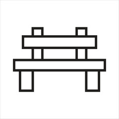 bench vector icon line template