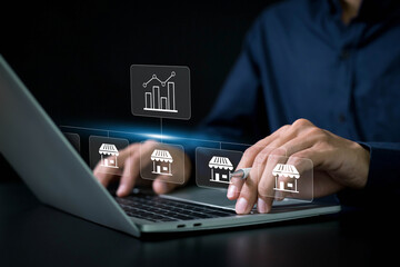 Business sales growth concept .