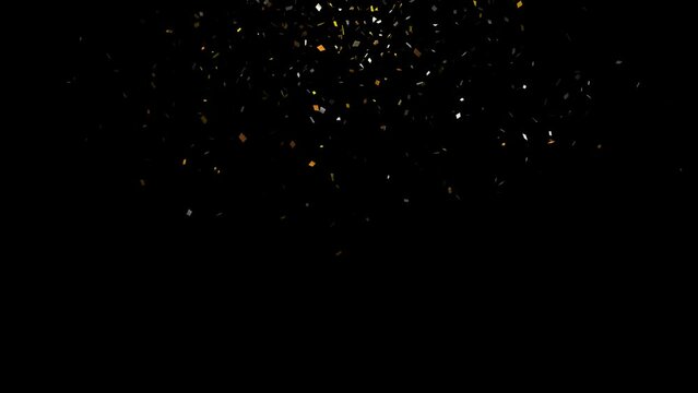 Celebration paper ribbons confetti blast firecracker background confetti gold ribbons. luxury greeting Festive colorful colors for party, surprise, celebrate, gift, birthday invitation Winner