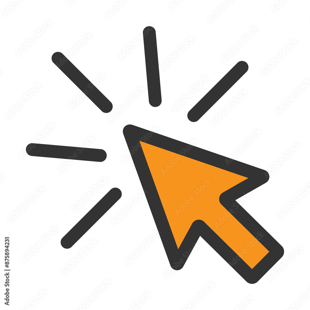Poster click icon arrow mouse, web button cursor. digital design vector illustration