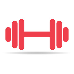 Obraz premium Fitness weight shadow icon, dumbbell design web button vector illustration
