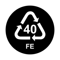 Metals symbol, ecology recycling sign isolated on white background. Package waste icon